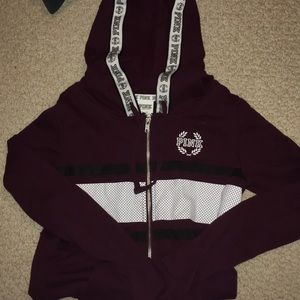 Maroon Pink Zip-Up Sweatshirt